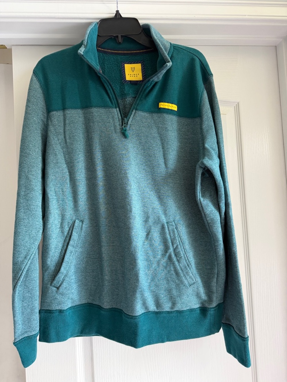 Prince & Fox Teal Two-Tone Half-Zip Pullover